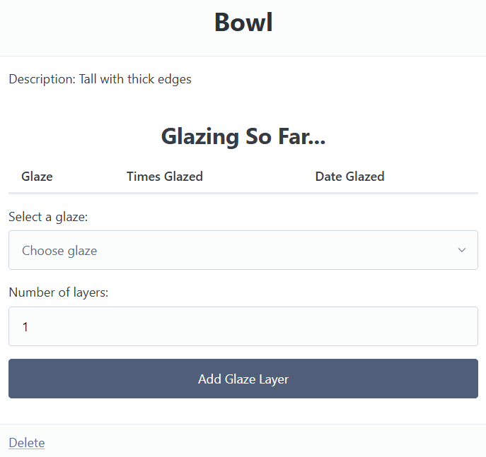 Light version of the table